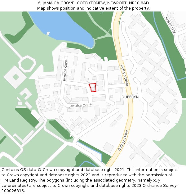 6, JAMAICA GROVE, COEDKERNEW, NEWPORT, NP10 8AD: Location map and indicative extent of plot