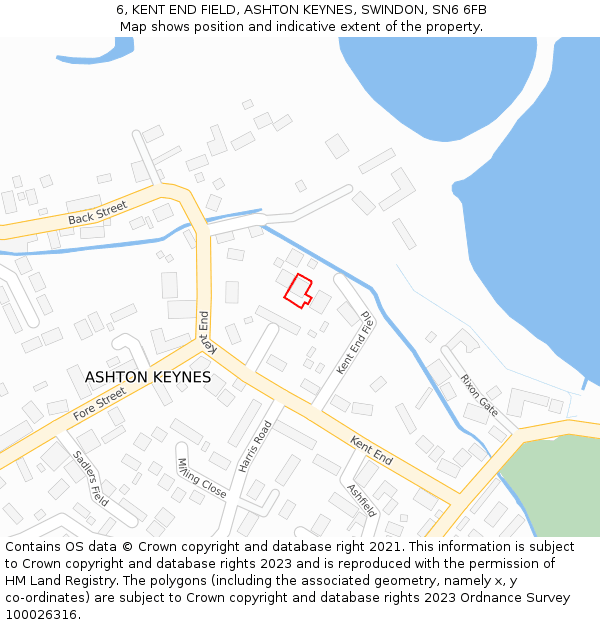 6, KENT END FIELD, ASHTON KEYNES, SWINDON, SN6 6FB: Location map and indicative extent of plot