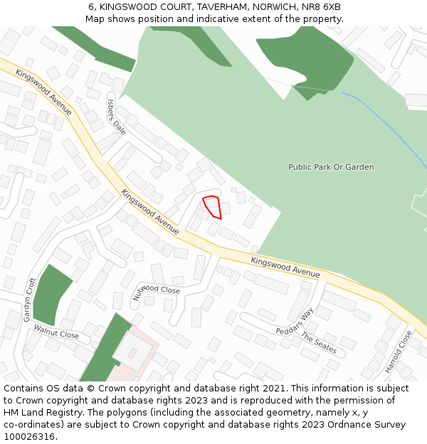 6, KINGSWOOD COURT, TAVERHAM, NORWICH, NR8 6XB: Location map and indicative extent of plot