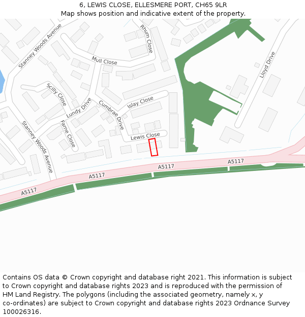 6, LEWIS CLOSE, ELLESMERE PORT, CH65 9LR: Location map and indicative extent of plot