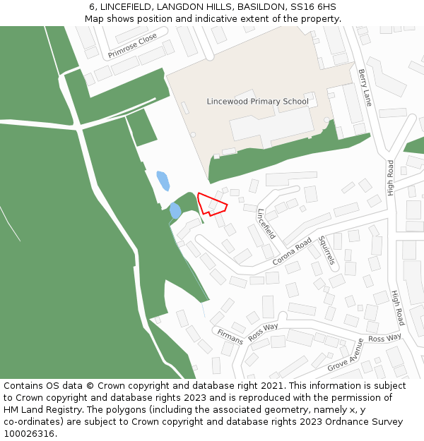 6, LINCEFIELD, LANGDON HILLS, BASILDON, SS16 6HS: Location map and indicative extent of plot