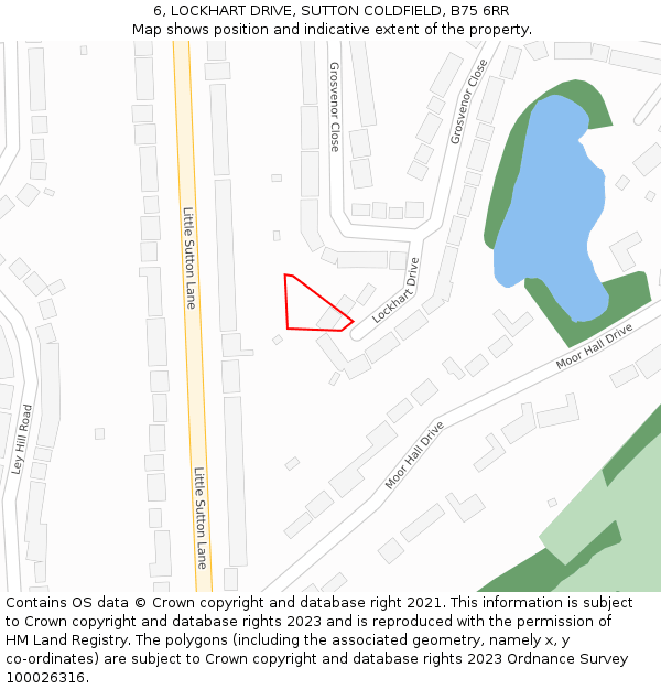 6, LOCKHART DRIVE, SUTTON COLDFIELD, B75 6RR: Location map and indicative extent of plot