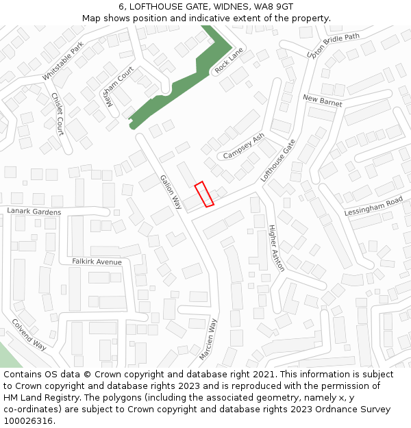 6, LOFTHOUSE GATE, WIDNES, WA8 9GT: Location map and indicative extent of plot