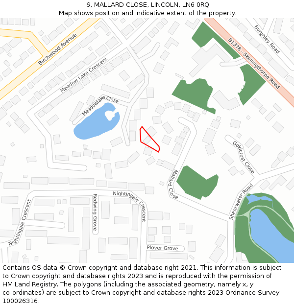 6, MALLARD CLOSE, LINCOLN, LN6 0RQ: Location map and indicative extent of plot