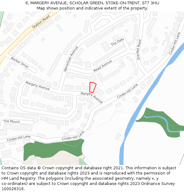 6, MARGERY AVENUE, SCHOLAR GREEN, STOKE-ON-TRENT, ST7 3HU: Location map and indicative extent of plot