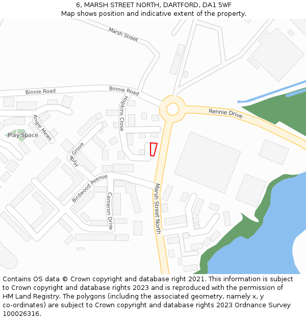 6, MARSH STREET NORTH, DARTFORD, DA1 5WF: Location map and indicative extent of plot