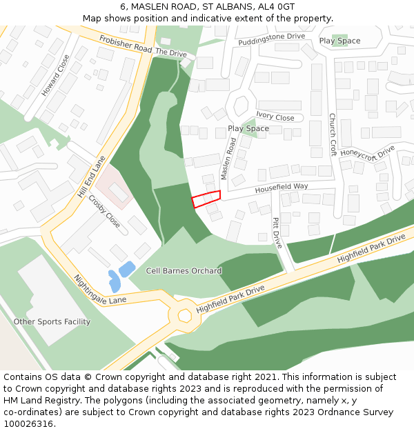 6, MASLEN ROAD, ST ALBANS, AL4 0GT: Location map and indicative extent of plot