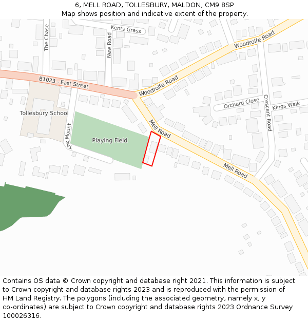 6, MELL ROAD, TOLLESBURY, MALDON, CM9 8SP: Location map and indicative extent of plot