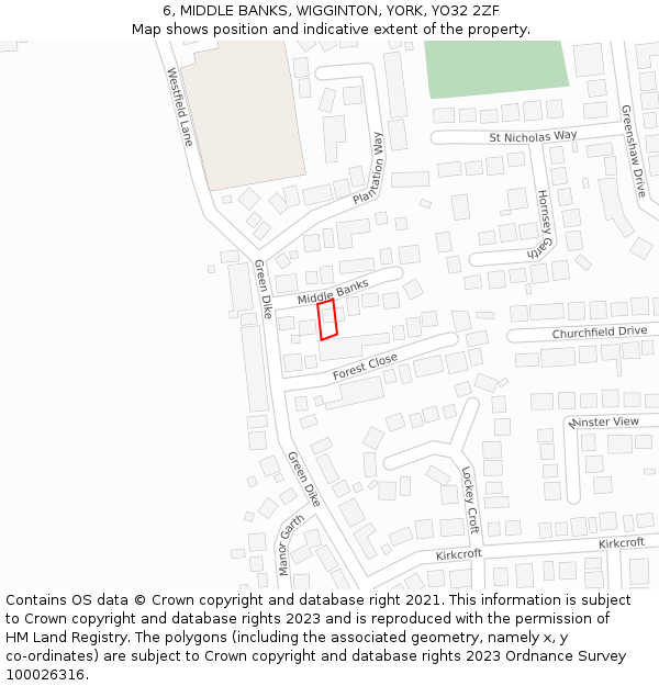 6, MIDDLE BANKS, WIGGINTON, YORK, YO32 2ZF: Location map and indicative extent of plot