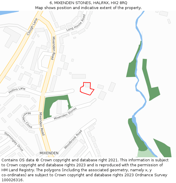 6, MIXENDEN STONES, HALIFAX, HX2 8RQ: Location map and indicative extent of plot