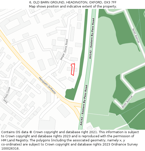 6, OLD BARN GROUND, HEADINGTON, OXFORD, OX3 7FF: Location map and indicative extent of plot