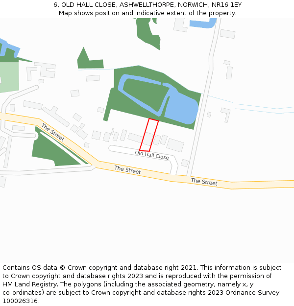 6, OLD HALL CLOSE, ASHWELLTHORPE, NORWICH, NR16 1EY: Location map and indicative extent of plot