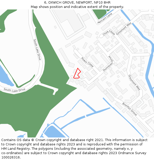 6, OXWICH GROVE, NEWPORT, NP10 8HR: Location map and indicative extent of plot