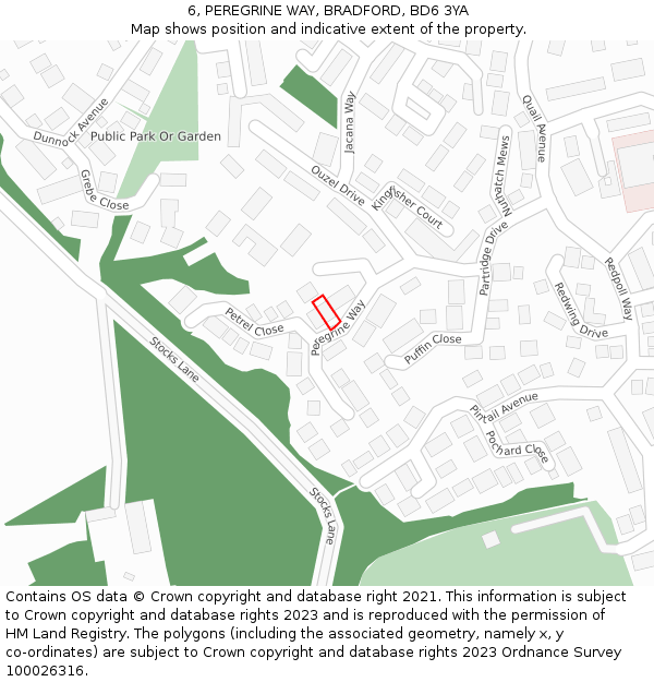 6, PEREGRINE WAY, BRADFORD, BD6 3YA: Location map and indicative extent of plot
