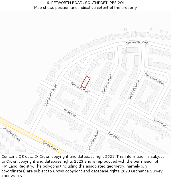 6, PETWORTH ROAD, SOUTHPORT, PR8 2QL: Location map and indicative extent of plot