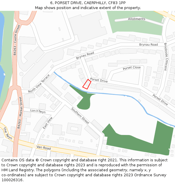 6, PORSET DRIVE, CAERPHILLY, CF83 1PP: Location map and indicative extent of plot