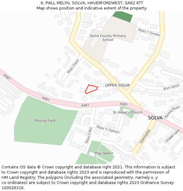 6, PWLL MELYN, SOLVA, HAVERFORDWEST, SA62 6TT: Location map and indicative extent of plot