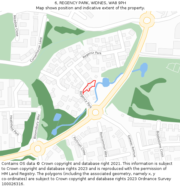 6, REGENCY PARK, WIDNES, WA8 9PH: Location map and indicative extent of plot