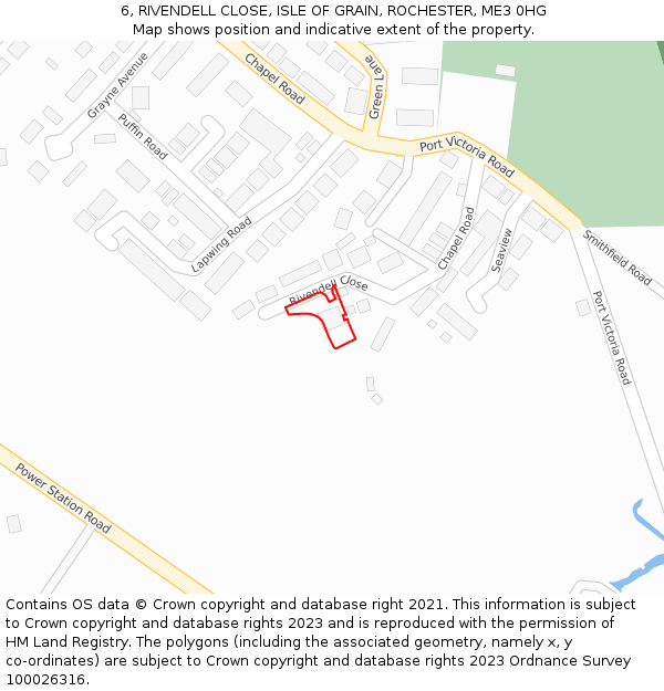 6, RIVENDELL CLOSE, ISLE OF GRAIN, ROCHESTER, ME3 0HG: Location map and indicative extent of plot