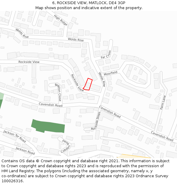 6, ROCKSIDE VIEW, MATLOCK, DE4 3GP: Location map and indicative extent of plot