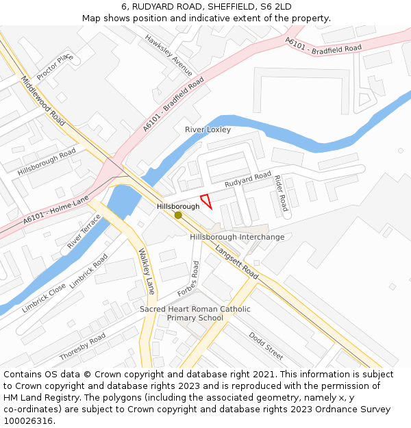 6, RUDYARD ROAD, SHEFFIELD, S6 2LD: Location map and indicative extent of plot