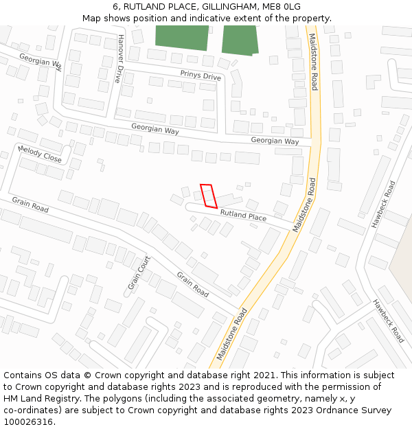 6, RUTLAND PLACE, GILLINGHAM, ME8 0LG: Location map and indicative extent of plot