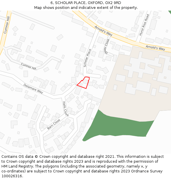 6, SCHOLAR PLACE, OXFORD, OX2 9RD: Location map and indicative extent of plot