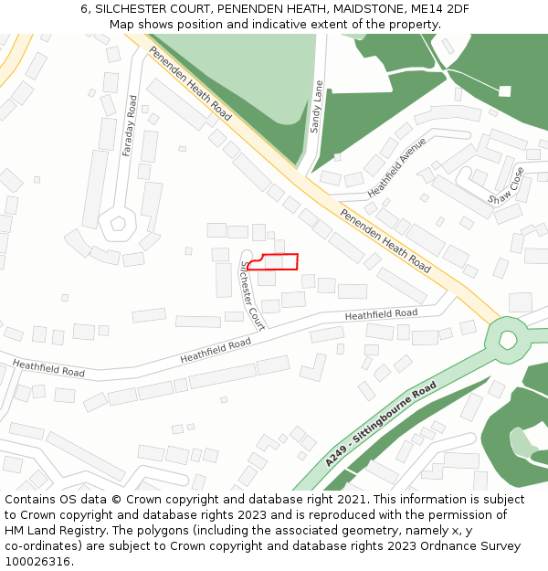 6, SILCHESTER COURT, PENENDEN HEATH, MAIDSTONE, ME14 2DF: Location map and indicative extent of plot