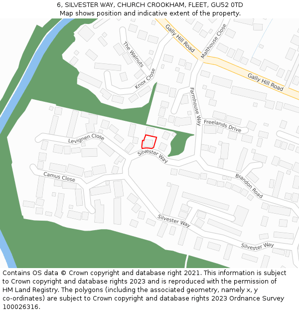 6, SILVESTER WAY, CHURCH CROOKHAM, FLEET, GU52 0TD: Location map and indicative extent of plot