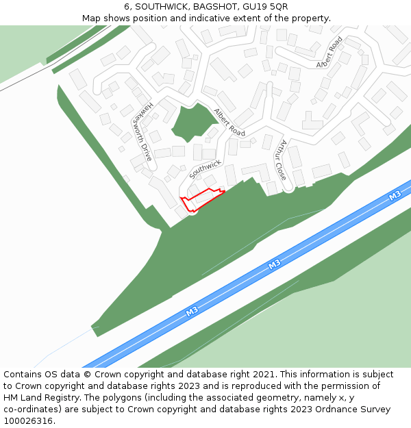 6, SOUTHWICK, BAGSHOT, GU19 5QR: Location map and indicative extent of plot