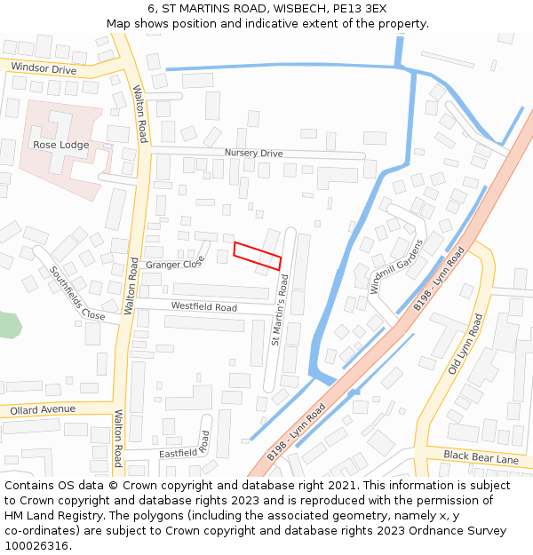 6, ST MARTINS ROAD, WISBECH, PE13 3EX: Location map and indicative extent of plot