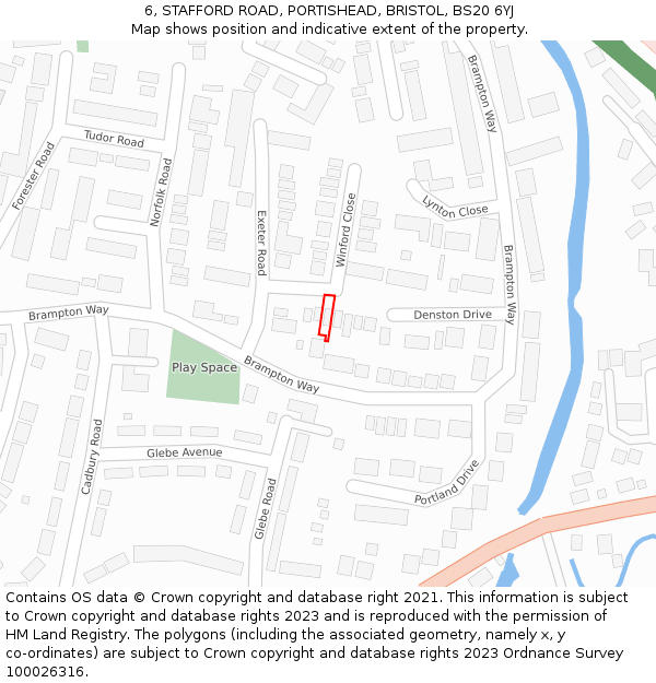 6, STAFFORD ROAD, PORTISHEAD, BRISTOL, BS20 6YJ: Location map and indicative extent of plot