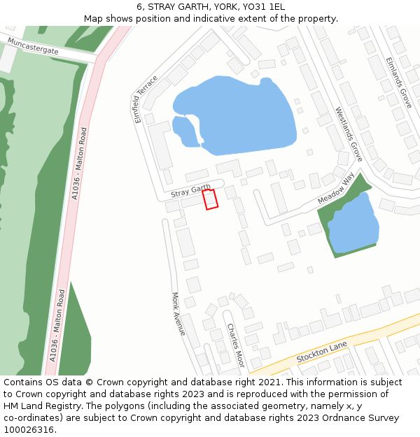 6, STRAY GARTH, YORK, YO31 1EL: Location map and indicative extent of plot
