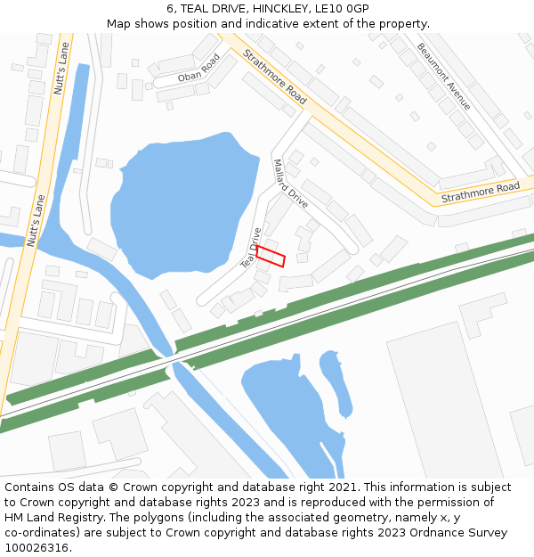 6, TEAL DRIVE, HINCKLEY, LE10 0GP: Location map and indicative extent of plot