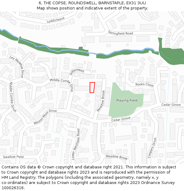 6, THE COPSE, ROUNDSWELL, BARNSTAPLE, EX31 3UU: Location map and indicative extent of plot