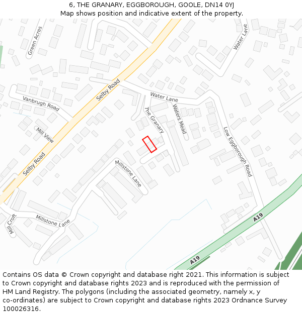 6, THE GRANARY, EGGBOROUGH, GOOLE, DN14 0YJ: Location map and indicative extent of plot