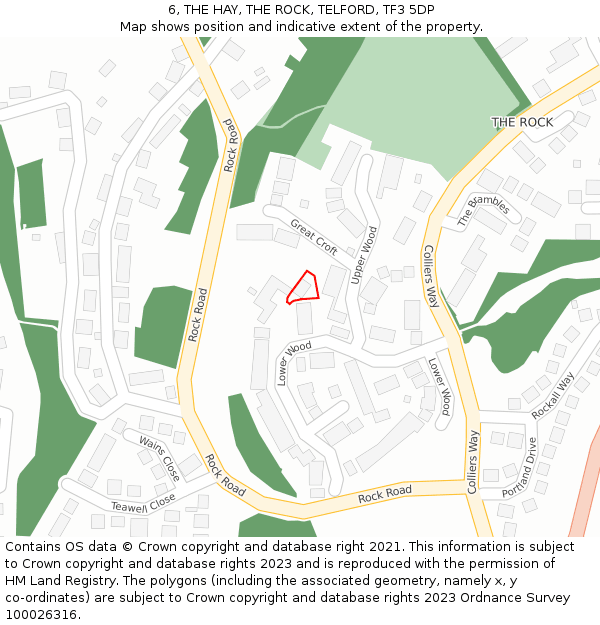 6, THE HAY, THE ROCK, TELFORD, TF3 5DP: Location map and indicative extent of plot