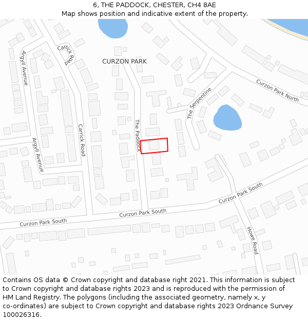 6, THE PADDOCK, CHESTER, CH4 8AE: Location map and indicative extent of plot