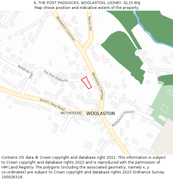 6, THE POST PADDOCKS, WOOLASTON, LYDNEY, GL15 6NJ: Location map and indicative extent of plot