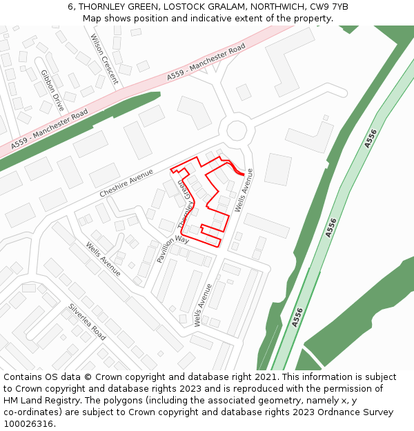 6, THORNLEY GREEN, LOSTOCK GRALAM, NORTHWICH, CW9 7YB: Location map and indicative extent of plot