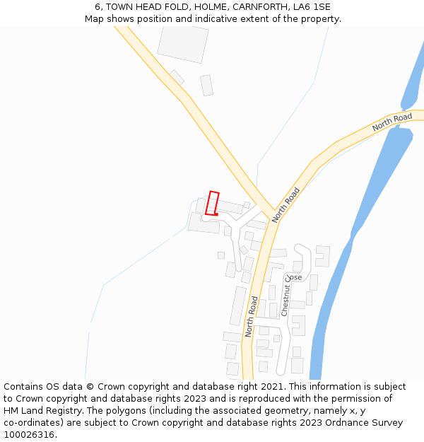 6, TOWN HEAD FOLD, HOLME, CARNFORTH, LA6 1SE: Location map and indicative extent of plot