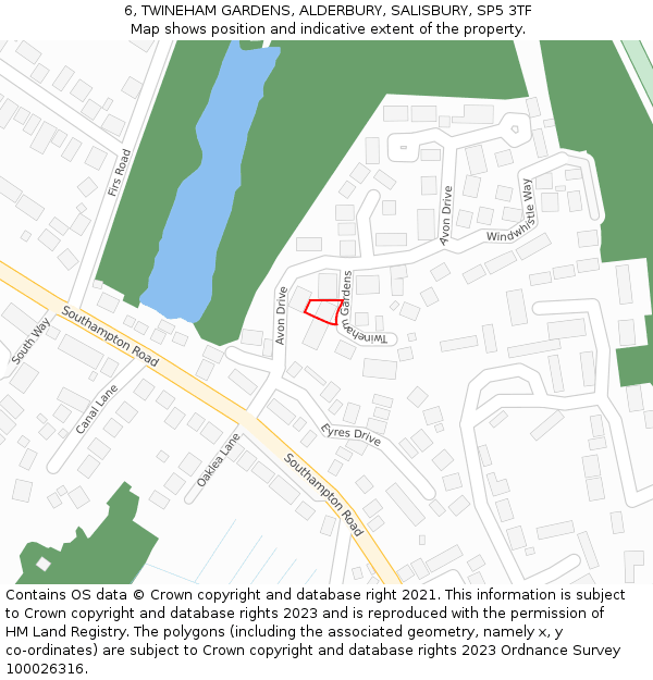 6, TWINEHAM GARDENS, ALDERBURY, SALISBURY, SP5 3TF: Location map and indicative extent of plot