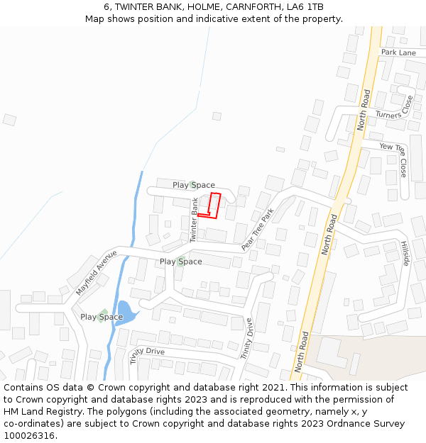 6, TWINTER BANK, HOLME, CARNFORTH, LA6 1TB: Location map and indicative extent of plot