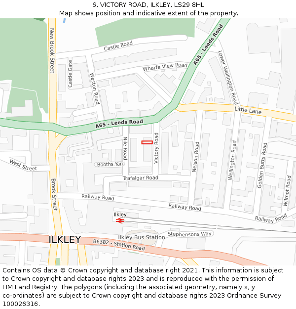 6, VICTORY ROAD, ILKLEY, LS29 8HL: Location map and indicative extent of plot