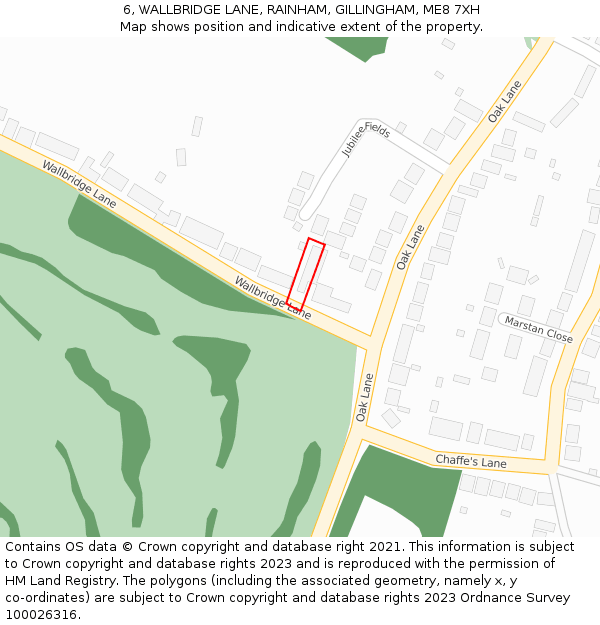 6, WALLBRIDGE LANE, RAINHAM, GILLINGHAM, ME8 7XH: Location map and indicative extent of plot