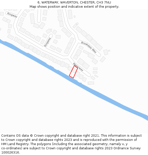 6, WATERWAY, WAVERTON, CHESTER, CH3 7NU: Location map and indicative extent of plot