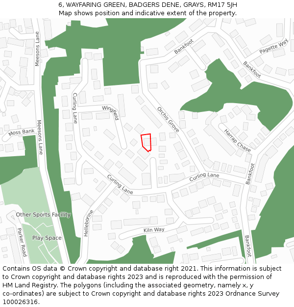 6, WAYFARING GREEN, BADGERS DENE, GRAYS, RM17 5JH: Location map and indicative extent of plot
