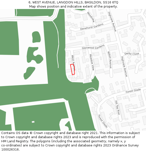 6, WEST AVENUE, LANGDON HILLS, BASILDON, SS16 6TQ: Location map and indicative extent of plot