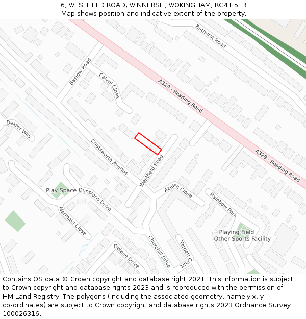 6, WESTFIELD ROAD, WINNERSH, WOKINGHAM, RG41 5ER: Location map and indicative extent of plot