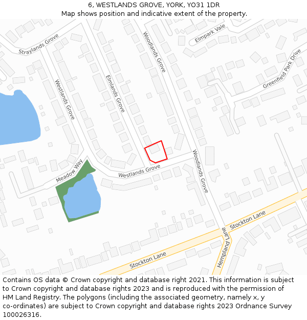 6, WESTLANDS GROVE, YORK, YO31 1DR: Location map and indicative extent of plot